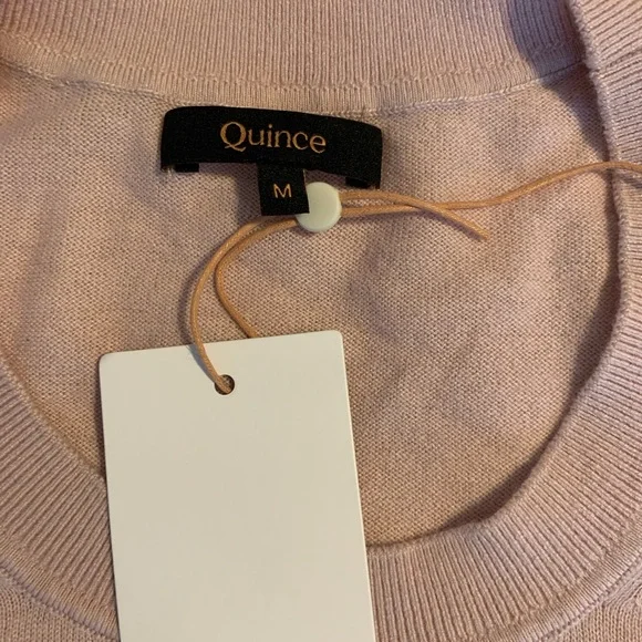 Quince Lightweight Organic Cotton Cashmere Crew Neck Sweater Medium - Picture 6 of 9